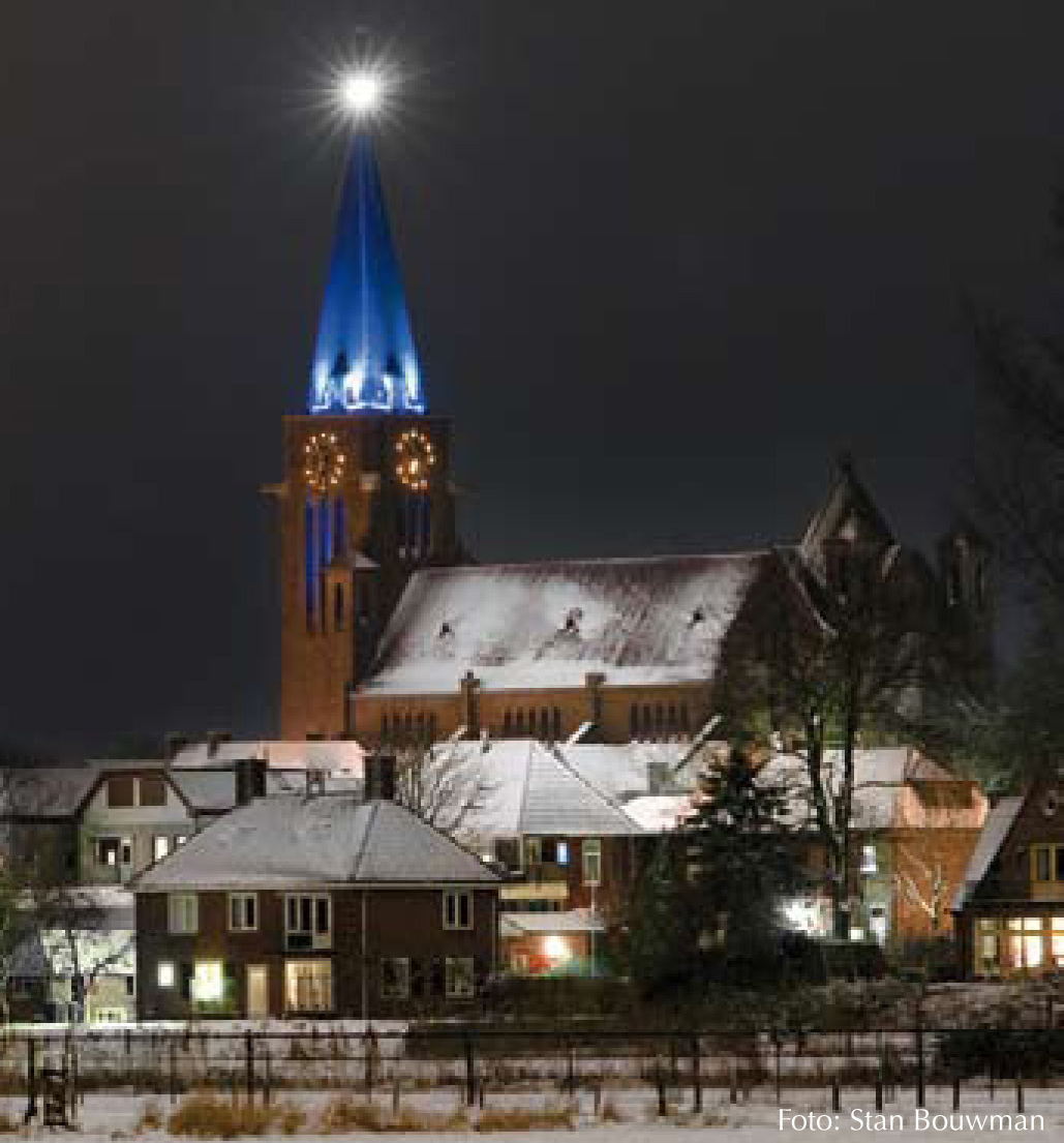 De Mauritiuskerk in de sneeuw